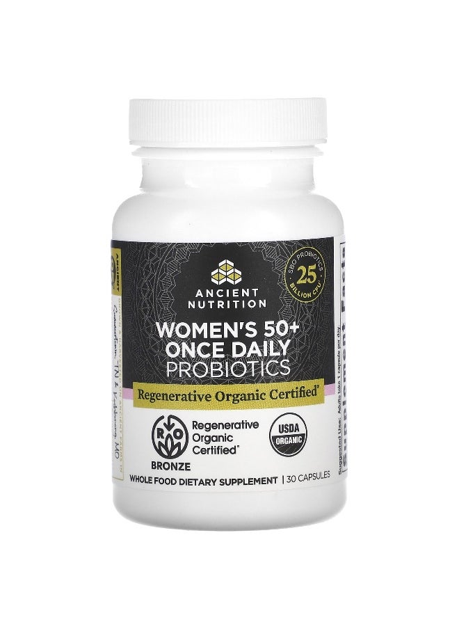 Ancient Nutrition - Ancient Nutrition, Women's 50+ Once Daily Probiotics, 25 Billion CFU, 30 Capsules - Image 1