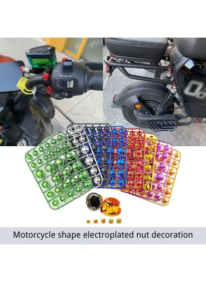 Purple Motorcycle Engine Valve Cover Bolts Hexagonal Cap Nut 30 Pcs Universal Accessories - Image 1