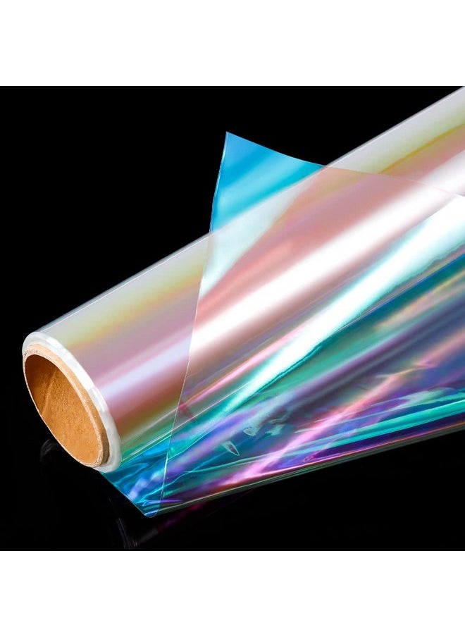 Pengxiaomei - 32In X 50 Ft Iridescent Cellophane Wrap For Gift Baskets Birthday Wrapping Paper Holographic Cellophane Wrap Roll For Crafts Halloween Christmas Gifts - Image 1