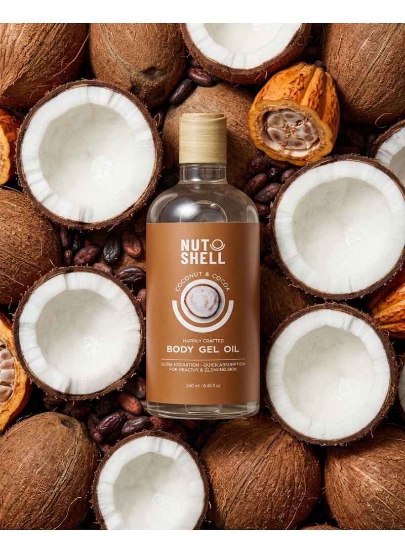 NUT SHELL Coconut & Cocoa - Body Gel Oil 250ml - Image 3