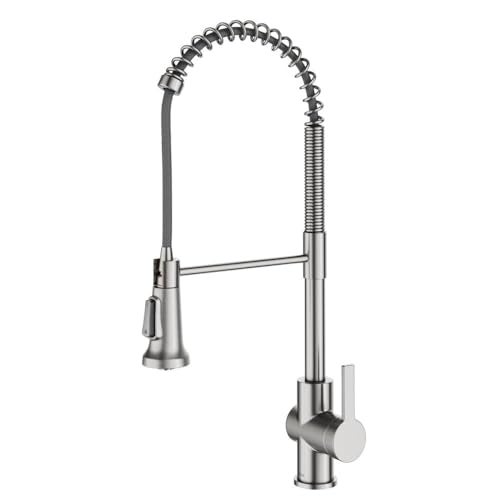 KRAUS Britt 2nd Gen Commercial Style Pull-Down Single Handle Kitchen Faucet in Spot Free Stainless Steel, KPF-1691SFS - Image 1