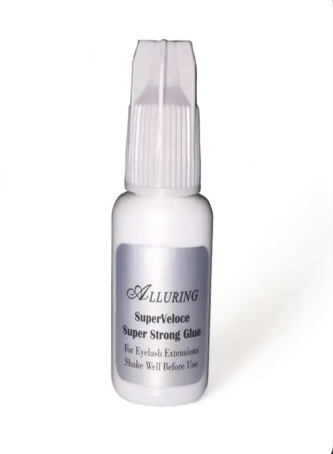 Alluring Super Veloce Adhesive 3D Volume Eyelash Extension Glue - Extra Strong Professional Lash Glue 5ml | 1 Sec Drying time | Retention - 8 Weeks | Black Adhesive for Semi-Permanent Extensions - Image 1