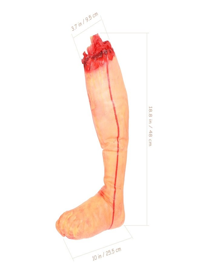 Garneck 2pcs Fake Leg Human Severed Leg Scary Bloody Broken Body Parts Halloween Decorations Body Parts Severed Human Prop Realistic Broken Foot for Halloween Haunted House Cosplay Party - Image 2