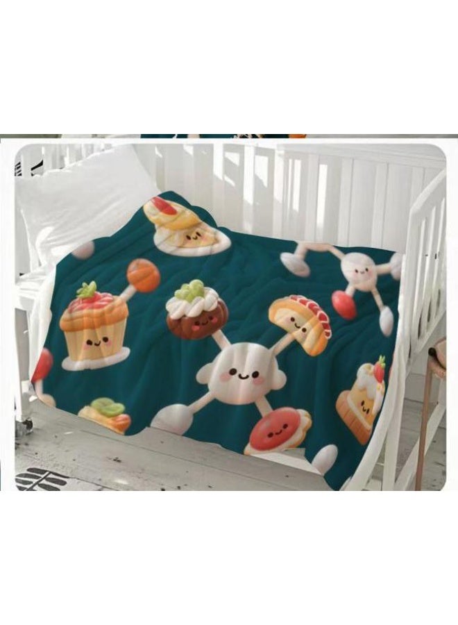 general Baby and children's cartoon flannel thin blanket (warm and comfortable, suitable for sleep, game use) 70cm*100cm - Image 2