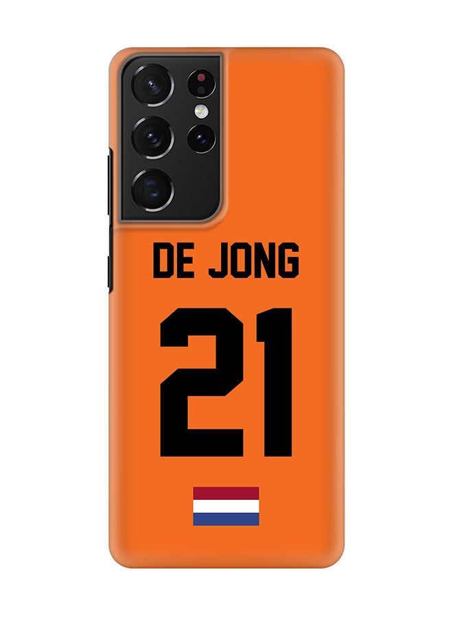 Stylizedd Slim Cover for Samsung Galaxy S21 Ultra 5G Case Snap Classic Series Mobile Cover Hard PC Shield Matte Finish Print -Netherlands-Player-De Jong - Image 1