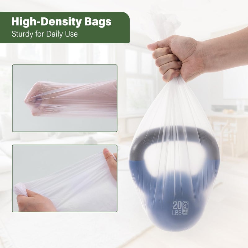 Jaoul 1.2 Gallon Trash Bags, Unscented Strong Small Trash Bags Bathroom, Small Garbage Bags for Bathroom Can, White Trash Can Liners 60 Count - Image 5