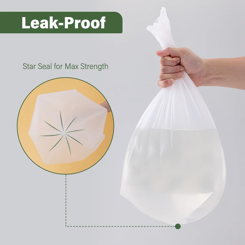 Jaoul 1.2 Gallon Trash Bags, Unscented Strong Small Trash Bags Bathroom, Small Garbage Bags for Bathroom Can, White Trash Can Liners 60 Count - Image 4
