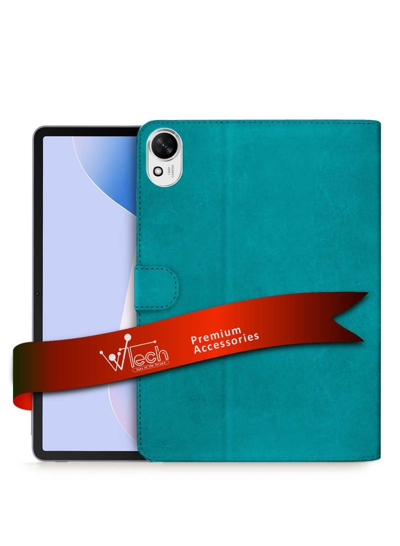Wtech Huawei MatePad 11.5 S 2024 (11.5 Inch) / Honor Pad V9 2024 PU Leather Magnetic Closure Flip Case Cover - Sea Green - Image 1
