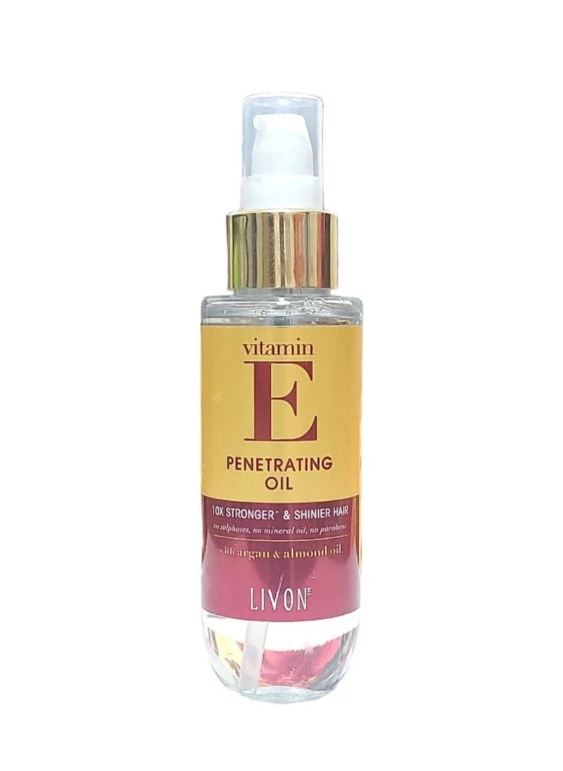 Livon Vitamin E penetrating oil for stronger & shinier hair With Argan & Almond oil  - Image 3