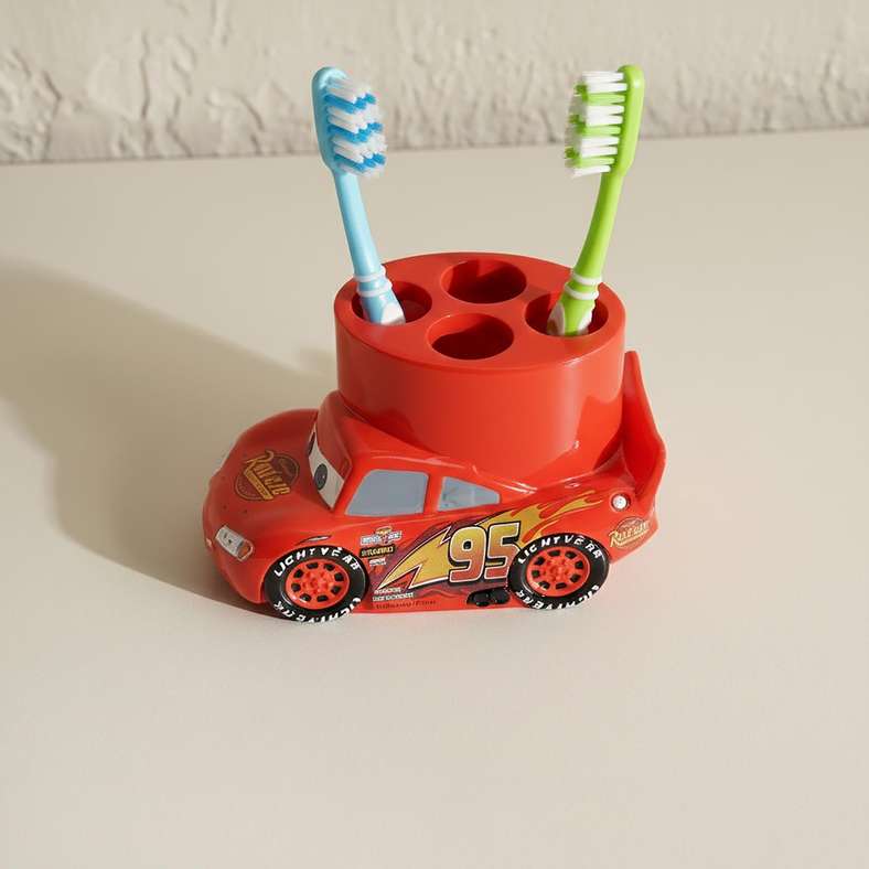 Pan Home Cars Lightning Mcqueen Toothbrush Holder 20x9.5x10cm - Red - 166TRC9901168 - Image 1