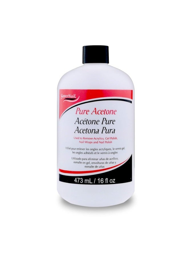 SuperNail أسيتون نقي من سوبر نيل، كما هو موضح، 16 أونصة سائلة - Image 1