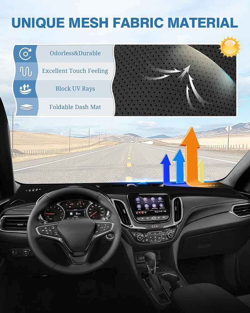 FIILINES Dash Cover Compatible with Chevy/Chevrolet Equinox 2018-2023 Dashboard Mat Cover Equinox Accessories Sunshade Nonslip Mesh Protector No Glare - Image 5