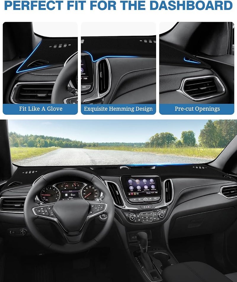 FIILINES Dash Cover Compatible with Chevy/Chevrolet Equinox 2018-2023 Dashboard Mat Cover Equinox Accessories Sunshade Nonslip Mesh Protector No Glare - Image 4