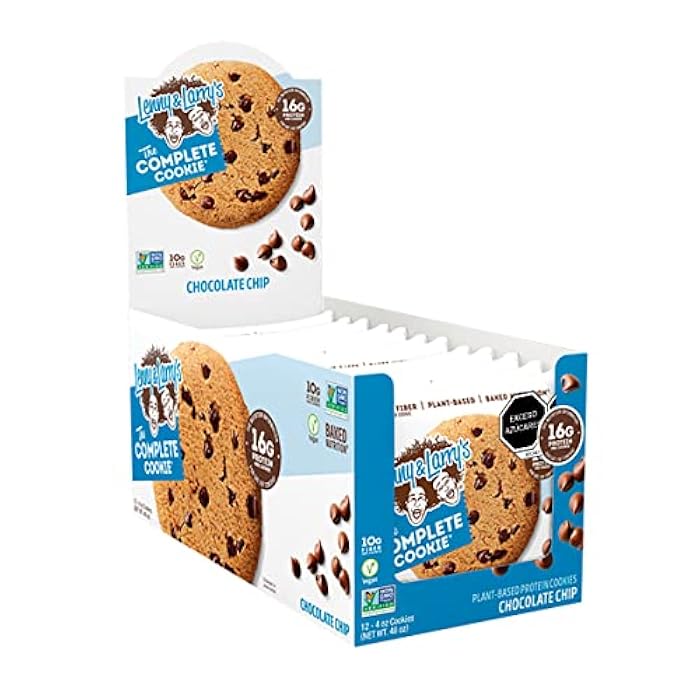 Lenny & Larry's The Complete Cookie, Chocolate Chip, Soft Baked, 16g Plant Protein, Vegan, Non-GMO, 4 Ounce Cookie (Pack of 12) - Image 4