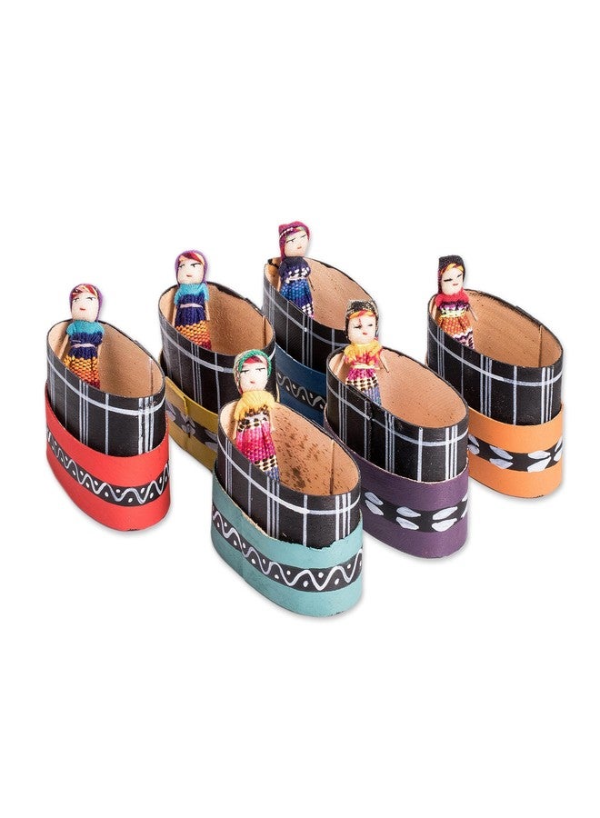 NOVICA Artisan Handmade Boxed Worry Dolls Six Cotton Pinewood Boxes from Guatemala Multicolor Decor Accessories Decorative Puppets Recycled Cultural [boxes 6 1.6in L x 3.1in W Dolls 6 2.4in H x 0.8in] - Image 4