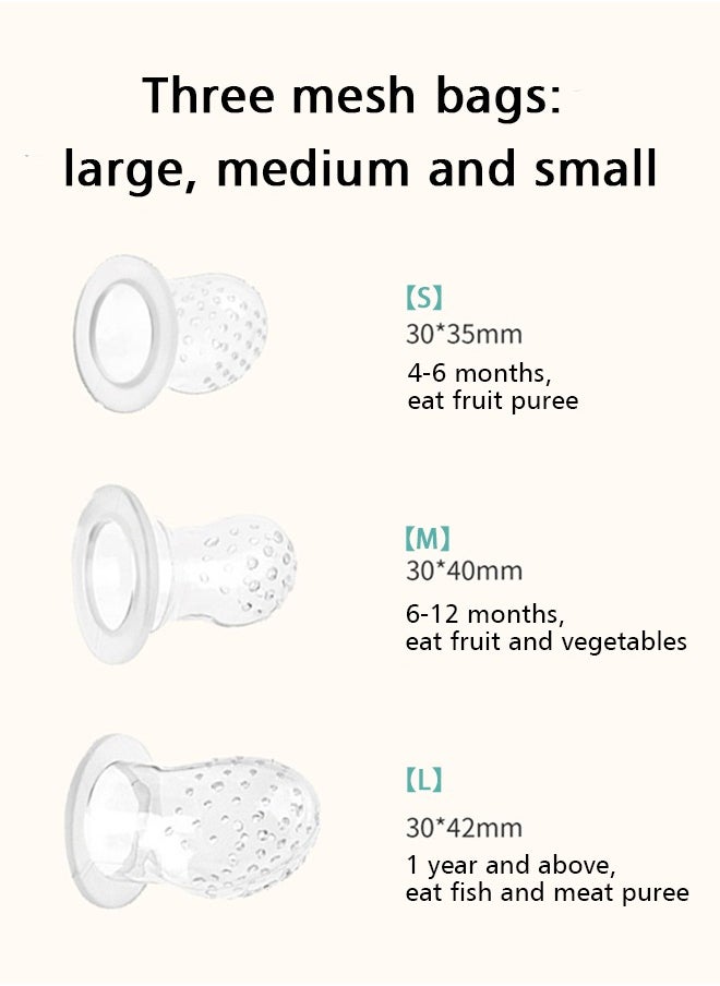 Lemon Baby Solids/Frozen Fruit Feeder Pacifier, Infant Teether Toy 4M+, BPA-Free Silicone Pouch & Nipple, Safely Introduce Solids, Teething Relief  ( Purple, S/M/L)  - Image 5