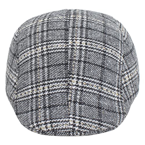 Zacharias Men's Checkered Woolen Golf Cap with Earmuff (Pack of 1) (eg-07_Light Grey_Free Size) - Image 4