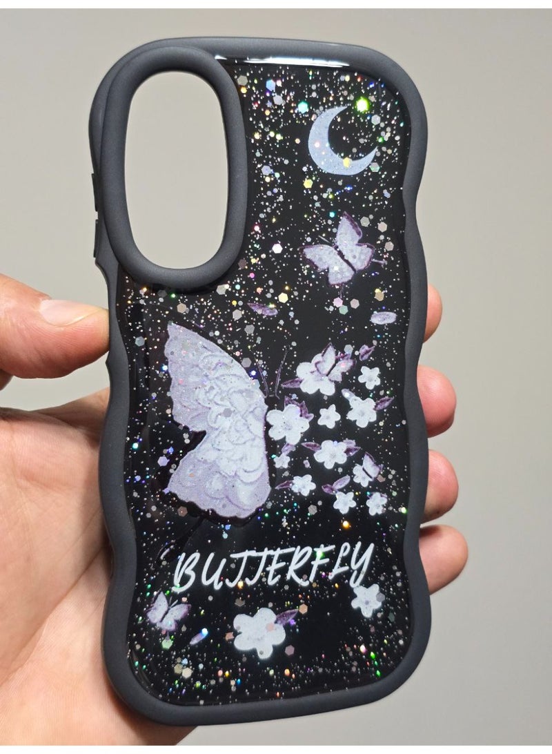 غطاء خلفي مطبوع عليه فراشه و مكتوب عليه Butterfly متوافق  مع هاتف سامسونج جلاكسي A15 - Image 1