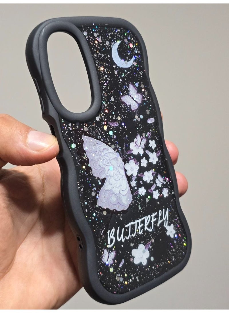 غطاء خلفي مطبوع عليه فراشه و مكتوب عليه Butterfly متوافق  مع هاتف سامسونج جلاكسي A15 - Image 2