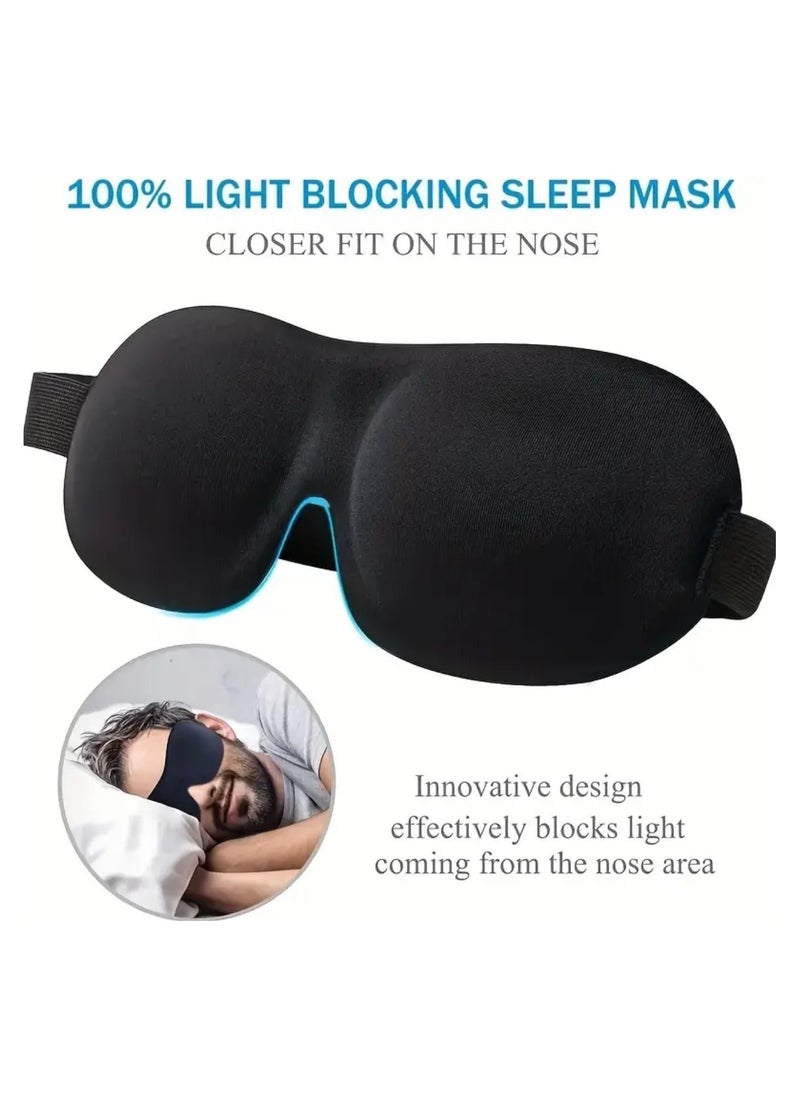 CleanWave - The Pure Effect 3D Blackout Sleep Mask – Ultra-Soft, 100% Blocking Light, Zero Eye Pressure, for Side Sleepers & Travel, Night Blindfold, Black, for Men & Women  - Image 1
