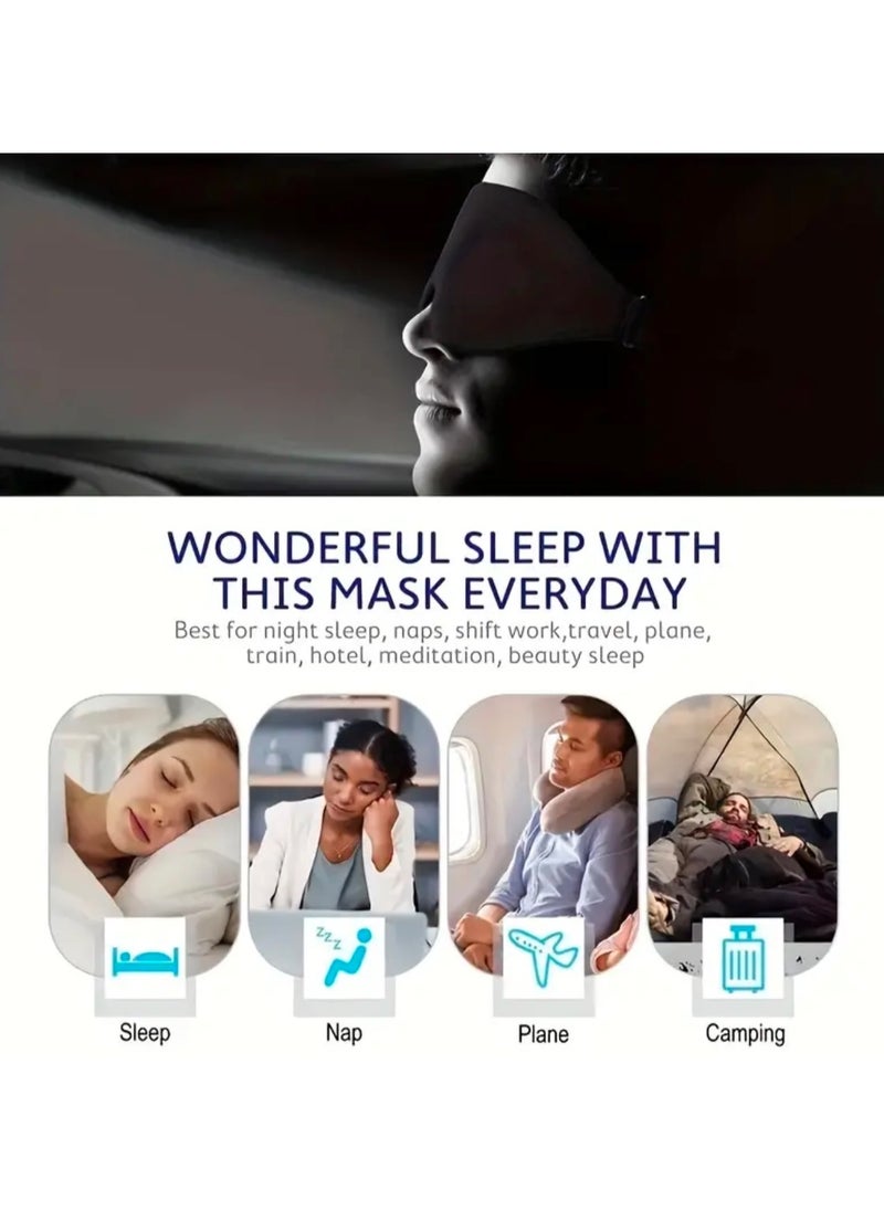 CleanWave - The Pure Effect 3D Blackout Sleep Mask – Ultra-Soft, 100% Blocking Light, Zero Eye Pressure, for Side Sleepers & Travel, Night Blindfold, Black, for Men & Women  - Image 2