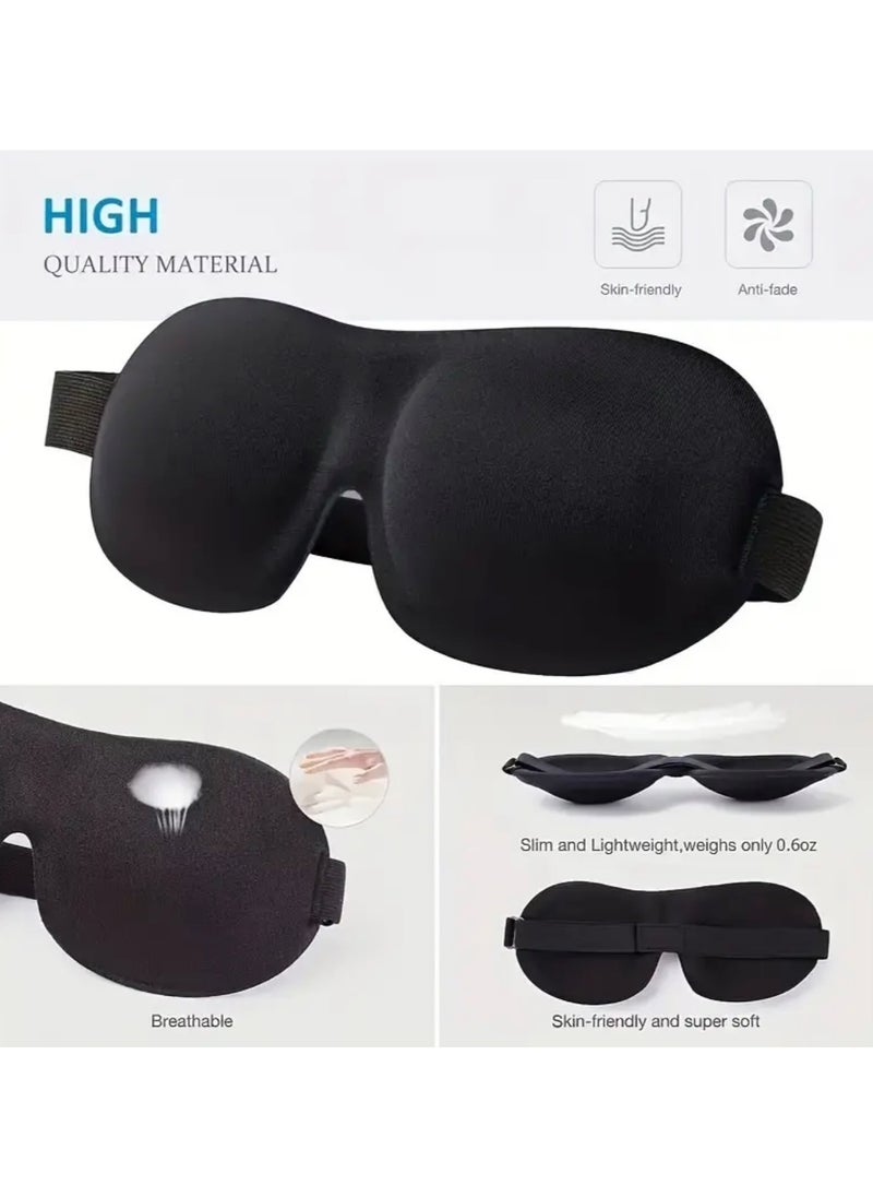 CleanWave - The Pure Effect 3D Blackout Sleep Mask – Ultra-Soft, 100% Blocking Light, Zero Eye Pressure, for Side Sleepers & Travel, Night Blindfold, Black, for Men & Women  - Image 3