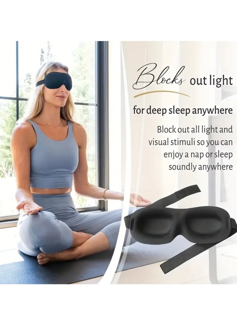 CleanWave - The Pure Effect 3D Blackout Sleep Mask – Ultra-Soft, 100% Blocking Light, Zero Eye Pressure, for Side Sleepers & Travel, Night Blindfold, Black, for Men & Women  - Image 5