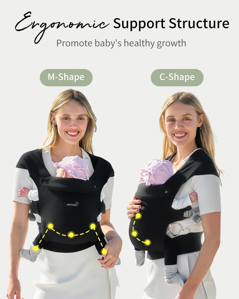 حاملة أطفال GROWNSY بلف مع دعم للرأس - كريمي - Image 5