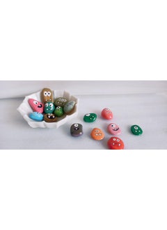 R&M RM Stone Bowl Freebie 5 Painted Stone for Home Decoration | Marble Flower Bowl | Floating Candle Bowl | Floating Duck Bowl (Package Include 1 Bowl with 5 Stone) Marble Candle Holder  - Image 3