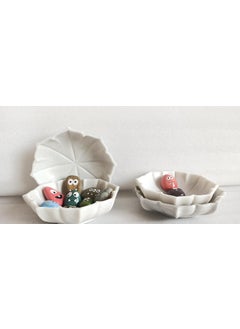R&M RM Stone Bowl Freebie 5 Painted Stone for Home Decoration | Marble Flower Bowl | Floating Candle Bowl | Floating Duck Bowl (Package Include 1 Bowl with 5 Stone) Marble Candle Holder  - Image 2