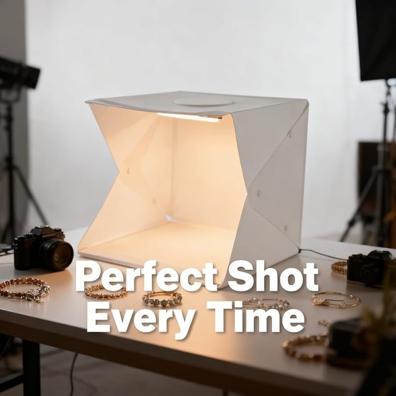 40cm Foldable LED Lightbox With 6 Background Colors Adjustable Brightness Portable Studio Lighting - Image 4