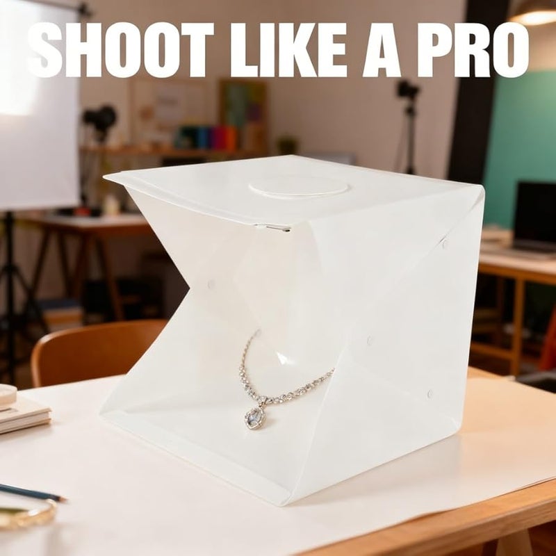 40cm Foldable LED Lightbox With 6 Background Colors Adjustable Brightness Portable Studio Lighting - Image 5