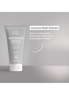 LUXE ORGANIX Whitening repair gentle foam cleanser niacinamide licorice root extract 