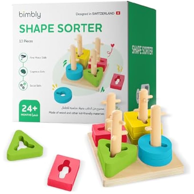 SHAPE SORTER FOR TODDLERS AGES 2+, EDUCATIONAL TOY WITH COLOR & SHAPE MATCHING, SAFE & ECO-FRIENDLY LEARNING TOY - Image 1