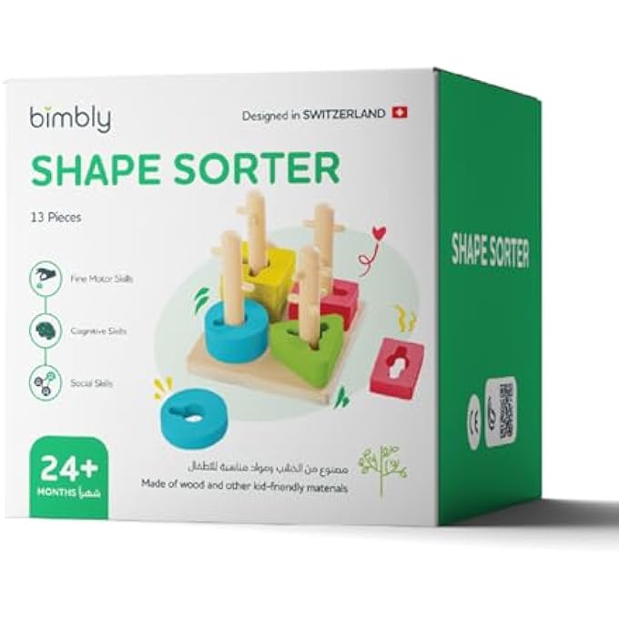 SHAPE SORTER FOR TODDLERS AGES 2+, EDUCATIONAL TOY WITH COLOR & SHAPE MATCHING, SAFE & ECO-FRIENDLY LEARNING TOY - Image 5