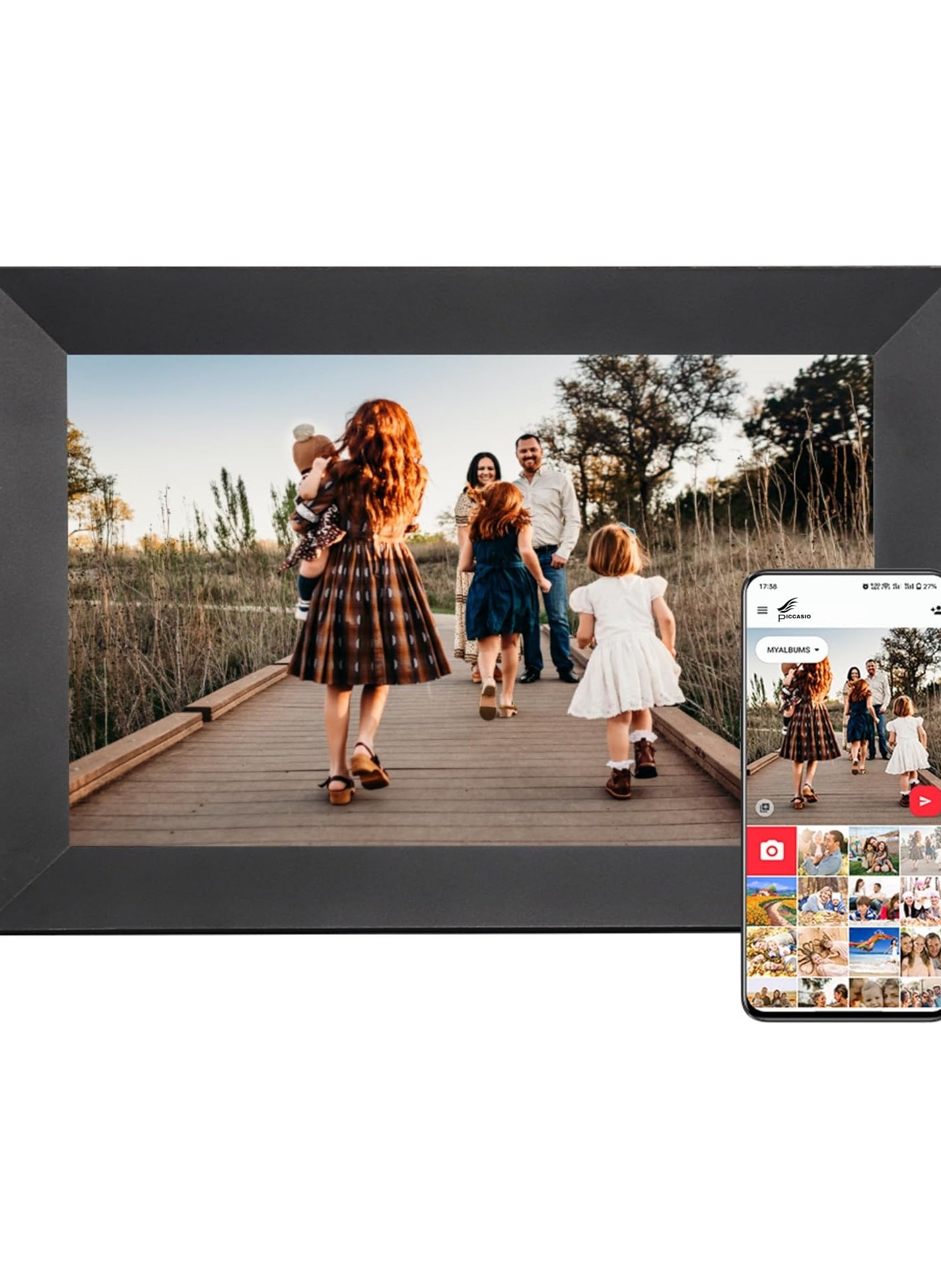 HOPHOP 64GB Smart WiFi Digital Photo Frame with 10.1 inch Touch Screen and 64GB Storage - Perfect for Displaying Your Favorite Photos and Videos (Large Digital Frame) 