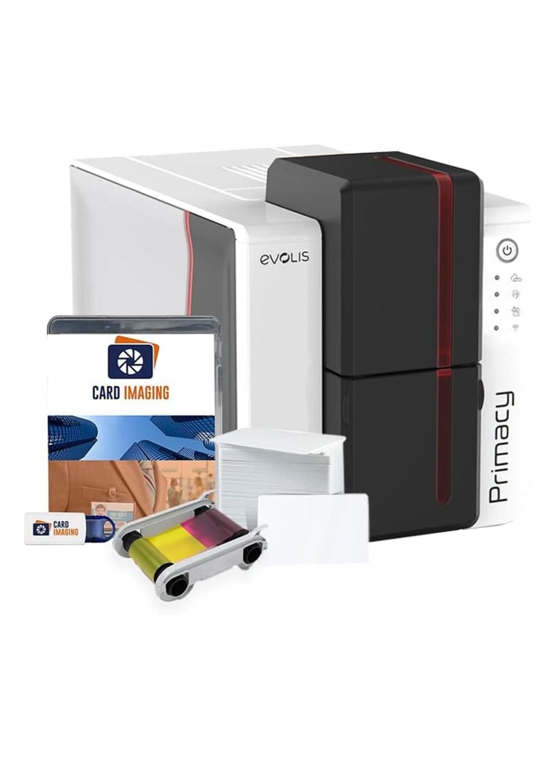 إيفوليس Evolis Card Imaging Evolis Primacy 2 Single Sided ID Printer & Supplies Bundle Badge Machine (PM2-0001-M) - Image 1