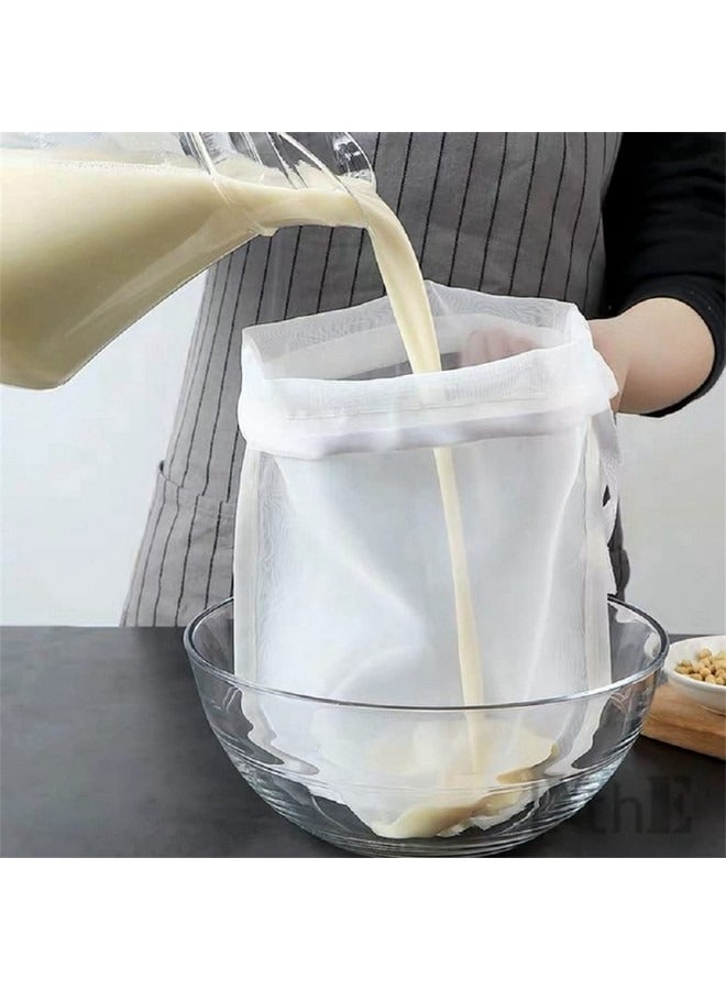 Beauenty 5 Pcs Food Grade Soy Milk Filter Bags, 200 Micron 20*30CM Fine Mesh Bag Milk Filter Bag All Purpose Food Strainer Nylon Cheesecloth,Fine Mesh Bag for Straining Milk, Coffee, Juices, Tea - Image 1
