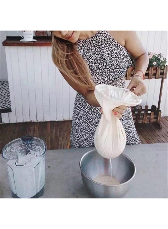 Beauenty 5 Pcs Food Grade Soy Milk Filter Bags, 200 Micron 20*30CM Fine Mesh Bag Milk Filter Bag All Purpose Food Strainer Nylon Cheesecloth,Fine Mesh Bag for Straining Milk, Coffee, Juices, Tea - Image 4