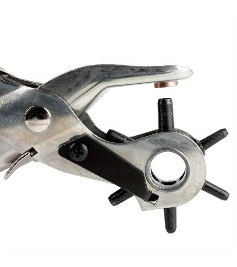 Red Heavy Duty Rotary Leather Hole Punch with Ergonomic Handle and Multipurpose Kit - Image 4