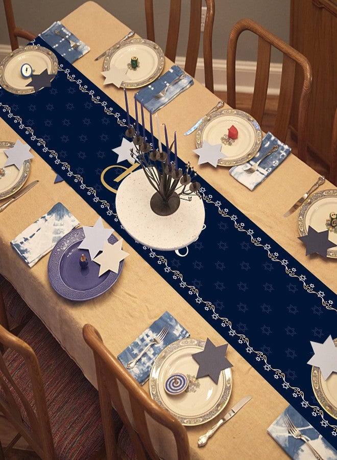 Wehhbtye 2 Pack Hanukkah Table Runner -12 x71 Jewish Chanukah Table Decoration with Tassels -Table Runner Dresser Scarves for Table Dinner Holiday Party (Hanukkah Table Runner, 2) - Image 5