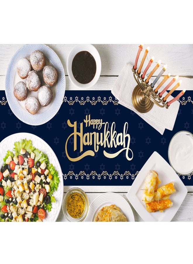 Wehhbtye 2 Pack Hanukkah Table Runner -12 x71 Jewish Chanukah Table Decoration with Tassels -Table Runner Dresser Scarves for Table Dinner Holiday Party (Hanukkah Table Runner, 2) - Image 4