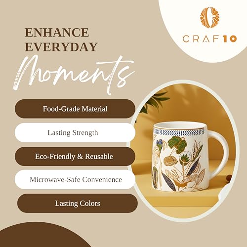 CRAF10 Botanic Gold Coffee Tea Mugs Sets of 2, Ideal for Gifting - Image 4