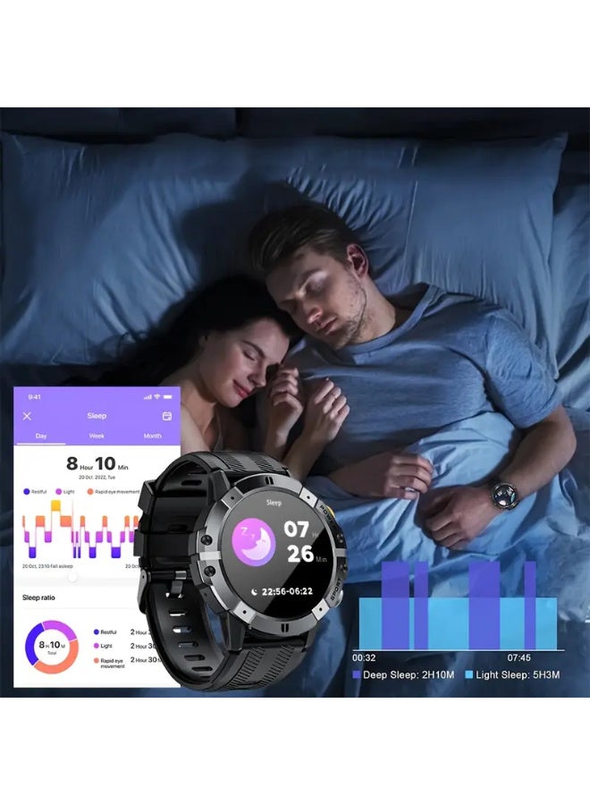 Smart Watch -, Touchscreen Outdoor Sports Watch with 3.86cm Display, 410mAh Battery, Pedometer, 100+ Exercise Modes, Camera Control, Weather Forecast, Swimming Mode, Black Strap, Outdoor Fitness Gear | Modern Watch Design | Watch - Image 2