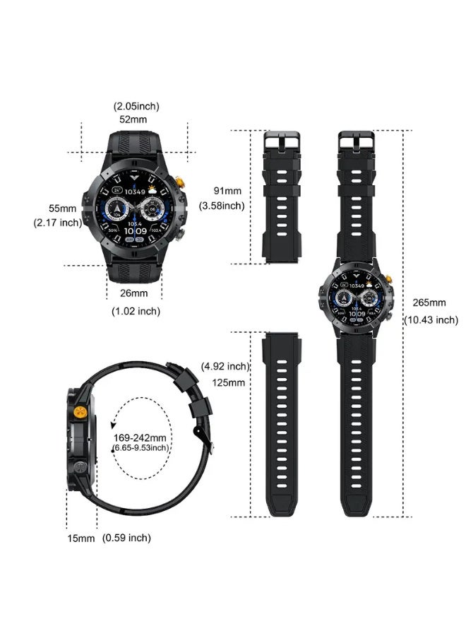 Smart Watch -, Touchscreen Outdoor Sports Watch with 3.86cm Display, 410mAh Battery, Pedometer, 100+ Exercise Modes, Camera Control, Weather Forecast, Swimming Mode, Black Strap, Outdoor Fitness Gear | Modern Watch Design | Watch - Image 5