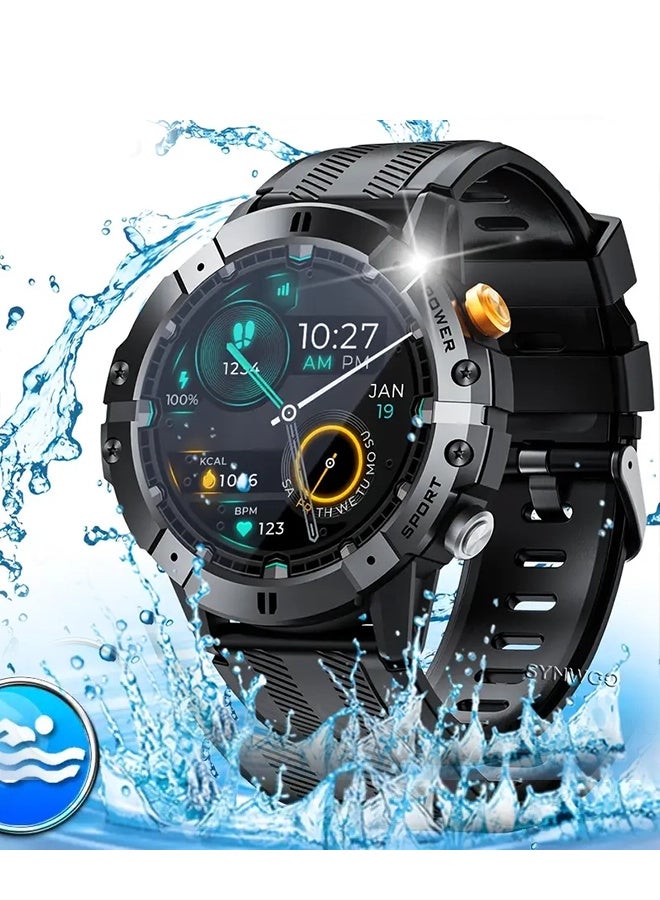 Smart Watch -, Touchscreen Outdoor Sports Watch with 3.86cm Display, 410mAh Battery, Pedometer, 100+ Exercise Modes, Camera Control, Weather Forecast, Swimming Mode, Black Strap, Outdoor Fitness Gear | Modern Watch Design | Watch - Image 1