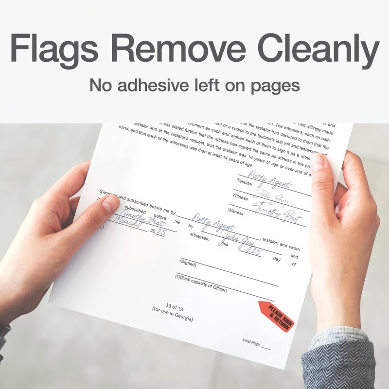 Redi-Tag 91037 Arrow Message Page Flag Refills, "Please Sign & Return", Red, 120 per Roll (Box of 6 Rolls) - Image 4