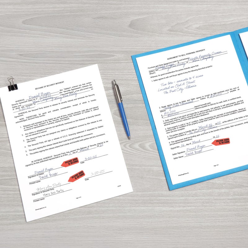 Redi-Tag 91037 Arrow Message Page Flag Refills, "Please Sign & Return", Red, 120 per Roll (Box of 6 Rolls) - Image 5