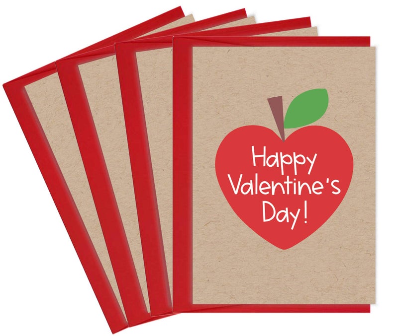 Tiny Expressions Valentines Day Cards for Teachers â€“ 4 Pack Greeting Cards with Matching Envelopes â€“ Perfect for Teachers, Educators, Principals, and School Staff - Image 1