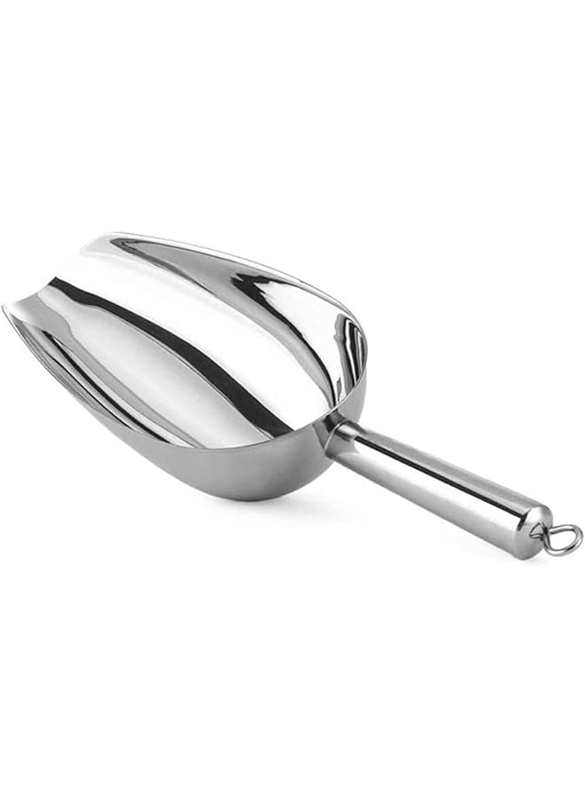 Starthi Ice Scoop Stainless Steel Ice Scoop For Freezer Popcorn Scoop Ice Machine Maker Candy Scoop Flour Spoon Shovel Ice Cream Scoop Kitchen Scoop For Kitchen Bar Wedding Party Sliver - Image 1